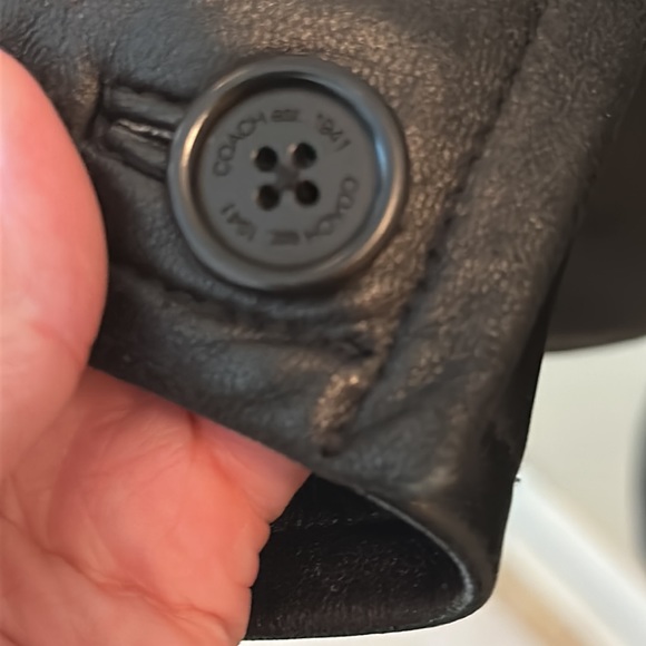 Like New Womens Coach Soft Leather Button Up Jacket - Picture 8 of 9